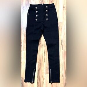 NWT Balmain Paris Women’s Jeans Size S Color Black Denim Pants High Waist Skinny